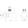 Mexen R1 vanne d’angle pour robinet 1/2"x3/8", doré - 79970-50