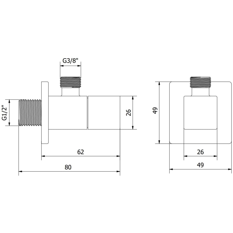 Mexen S zawór kątowy do baterii 1/2"x3/8", złoty - 79971-50