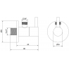 Mexen R2 angle valve for faucet 1/2"x3/8", black - 79972-70