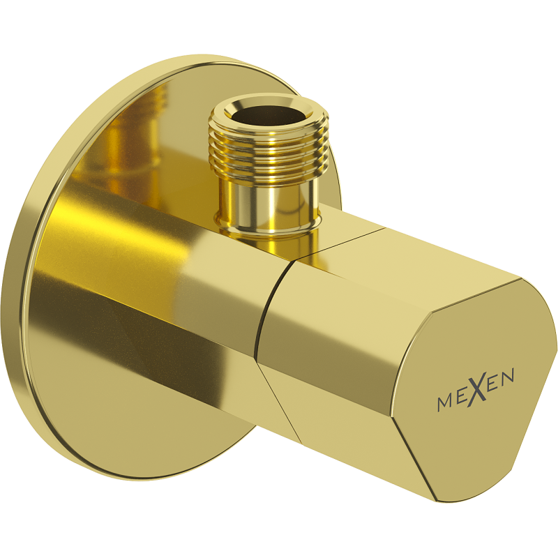 Mexen T hoekstopkraan voor kraan 1/2"x3/8", goud - 79973-50