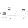 Mexen T hoekventiel voor kraan 1/2"x3/8", zwart - 79973-70