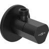 Mexen T angle valve for tap 1/2"x3/8", black - 79973-70