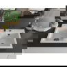 Mexen Hektor granieten gootsteen met 2 compartimenten 800 x 480 mm, wit, zwarte sifon - 6521802000-20-B
