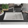 Mexen Omar Granitspüle 1-beckig 800 x 480 mm, weiß, Chrom-Siphon - 6520801005-20