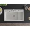 Mexen Omar Granitspüle 1,5 Becken 800 x 480 mm, weiß, Syphon Chrom - 6520801005-20