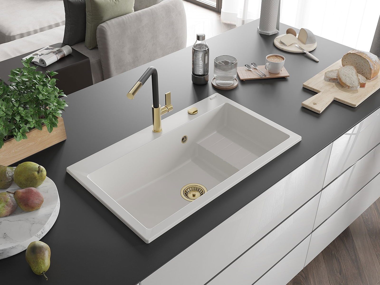 Mexen Omar zlewozmywak granitowy 1-komorowy 800 x 480 mm