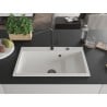 Mexen Omar Granitspüle 1-beckig 800 x 480 mm, weiß, schwarzer Siphon - 6520801005-20-B