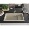Mexen Omar granite sink single-bowl 800 x 480 mm, beige, chrome siphon - 6520801005-69