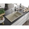 Mexen Omar granitni sudoper s 1 komorom 800 x 480 mm, bež, kromirani sifon - 6520801005-69