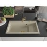 Mexen Omar granite sink 1-bowl 800 x 480 mm, beige, gold siphon - 6520801005-69-G