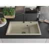 Mexen Omar granite sink 1-bowl 800 x 480 mm, beige, black siphon - 6520801005-69-B