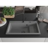 Mexen Omar 1-kambriline graniitvalamu 800 x 480 mm, hall, must sifoon - 6520801005-71-B