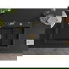 Mexen Omar Granitspüle 1-Becken 800 x 480 mm, schwarz/silber metallic, Siphon gold - 6520801005-73-G