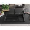 Mexen Omar graniitköögivalamu, 1-kausiga, 800 x 480 mm, must/hõbedane metallik, must sifoon - 6520801005-73-B