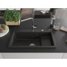 Mexen Omar Granitspüle 1-beckig 800 x 480 mm, schwarz/gold metallic, Syphon Chrom - 6520801005-75