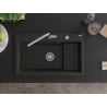 Mexen Omar évier en granit 1 cuve 800 x 480 mm, noir/or métallique, siphon chromé - 6520801005-75