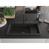 Mexen Omar granitni sudoper s 1 komorom 800 x 480 mm, crni/zlatni metalik, crni sifon - 6520801005-75-B