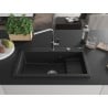 Mexen Omar graniidist köögivalamu 1-kambriline 800 x 480 mm, must, kroom-sifoon - 6520801005-77
