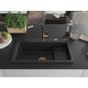 Mexen Omar évier granit 1-cuisson 800 x 480 mm, noir, siphon doré - 6520801005-77-G