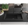 Mexen Omar granite sink 1-chamber 800 x 480 mm, black, black siphon - 6520801005-77-B