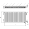 Mexen CV22 ploščati radiator 400 x 2600 mm, spodnje priključevanje, 3082 W, črna - W622-040-260-70