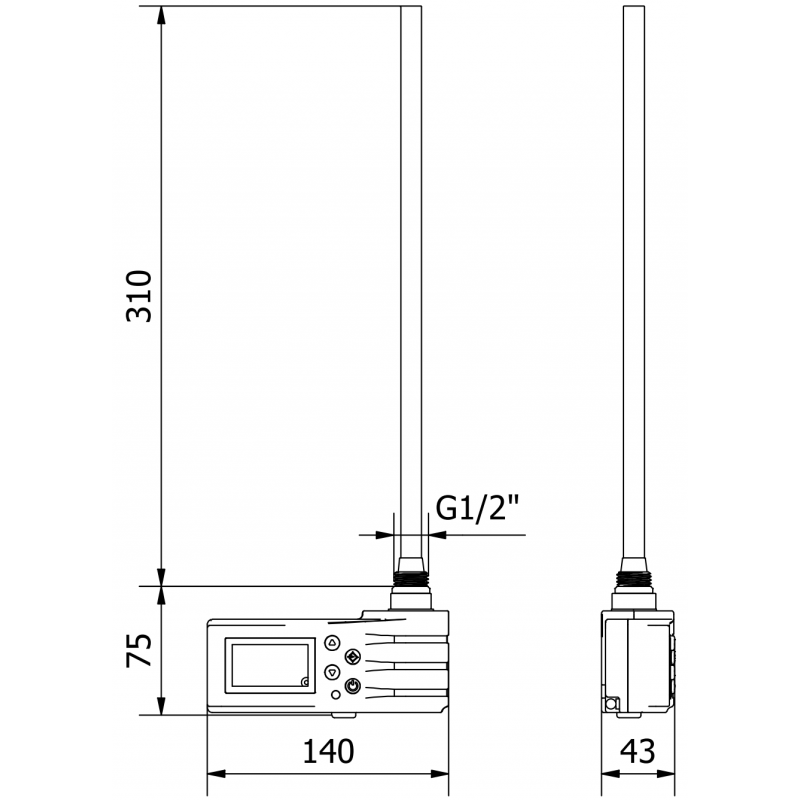 Mexen FA-J1229 sähköinen lämmitin 300 W, musta - W959-0300-70