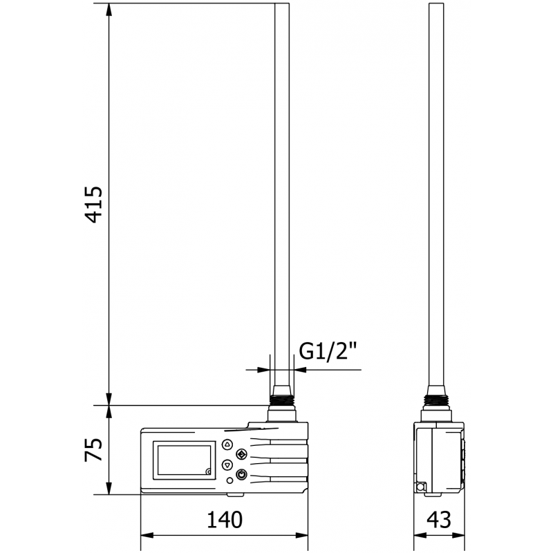 Mexen FA-J1229 elektresistenz 450 W, schwaarz - W959-0450-70