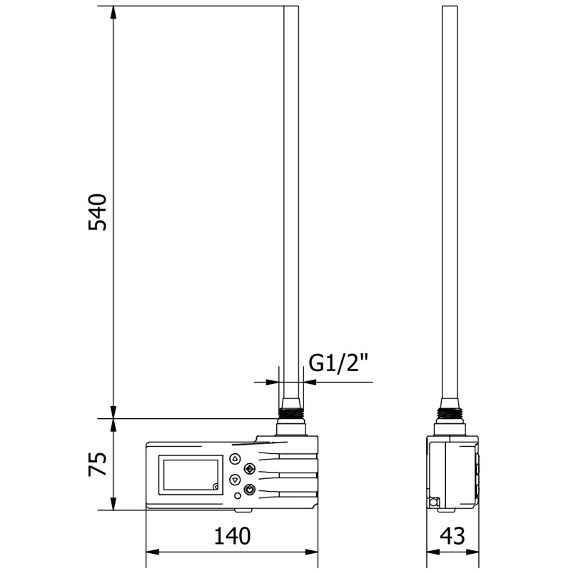 Mexen FA-J1229 električna grijaća šipka 600 W, bijela - W959-0600-20