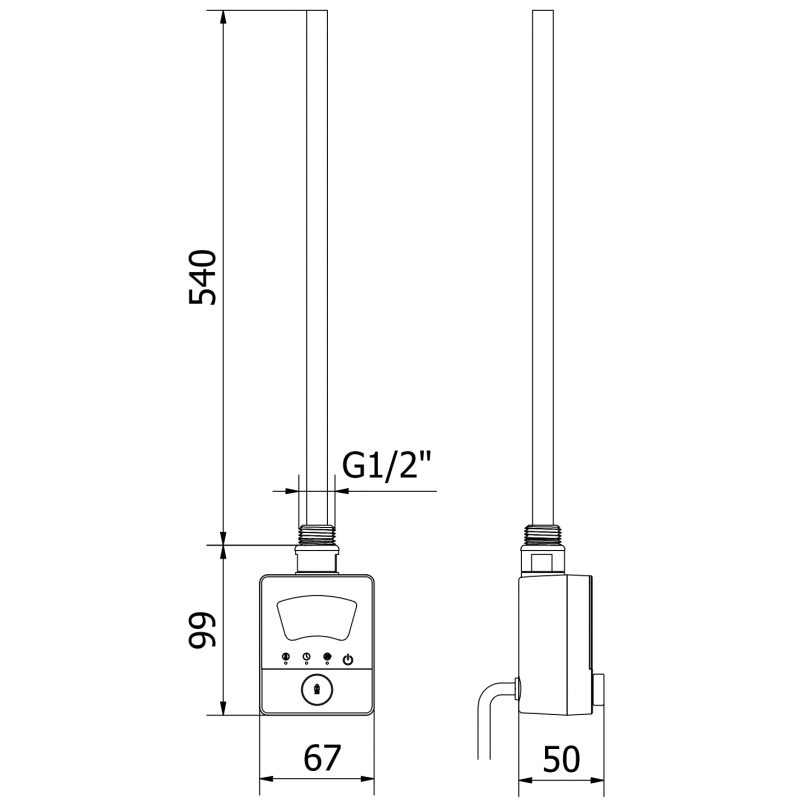 Mexen FA-BG8 resistenza elettrica 600 W, bianca - W957-0600-20