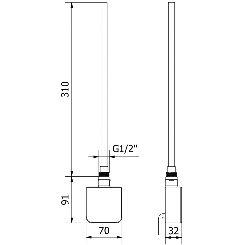 Mexen FA-05W elektrische Heizpatrone 300 W, weiß - W958-0300-20