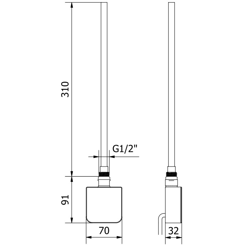 Mexen FA-05W elektrische Heizung 300 W, weiß - W958-0300-20