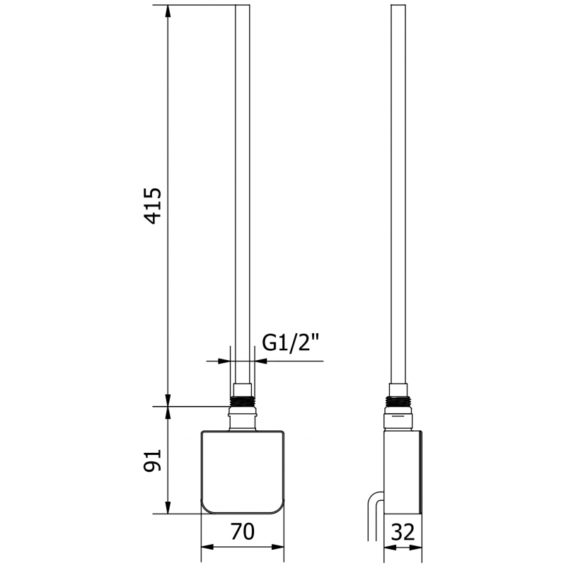 Mexen FA-05W 450 W electric heater, black - W958-0450-70
