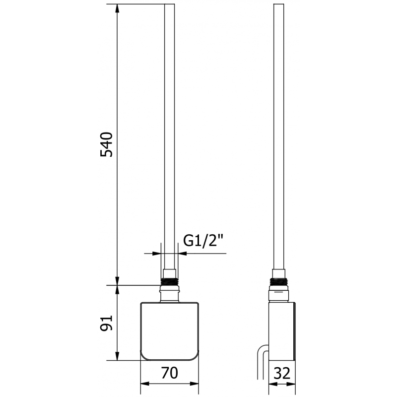 Mexen FA-05W 600W Electric Heater, Black - W958-0600-70