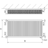 Mexen CV33 plaatradiaator 500 x 500 mm, alumine ühendus, 1011 W, must - W633-050-050-70