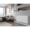 Radiateur à panneaux Mexen Flat CCF22 300 x 900 mm, raccordement central inférieur, 811 W, blanc - W6C22F-030-090-00