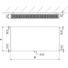 Mexen CCF22 Flat radiador plano 300 x 1800 mm, conexión inferior central, 1621 W, blanco - W6C22F-030-180-00