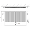 Mexen CC11 panel radiator 500 x 2400 mm, centre bottom connection, 1911 W, anthracite - W6C11-050-240-66
