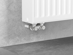 Mexen Uni-Term divu cauruļu radiatora vārsts DN50, leņķiskais 1/2"x3/4", niķelis - W911-012-01