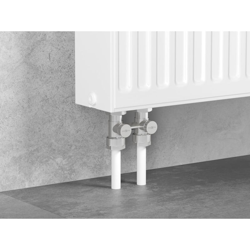 Mexen zawór grzejnikowy dwururowy DN50, prosty 1/2"x3/4", nikiel  - W912-012-01