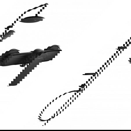 Mexen Lynx Erik virs virsmas dušas komplekts ar lietus dušu un dušas jaucējkrānu, melns - 745940205-70