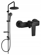 Mexen Erik conjunto de ducha expuesto con lluvia y grifo de ducha Lynx, negro - 745940205-70
