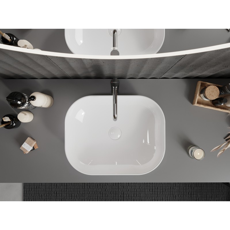 Mexen Rosa lavabo sobre encimera 50 x 40 cm, blanco - 21095000
