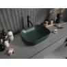 Mexen Rosa lavabo da appoggio 50 x 40 cm, verde scuro opaco - 21095047