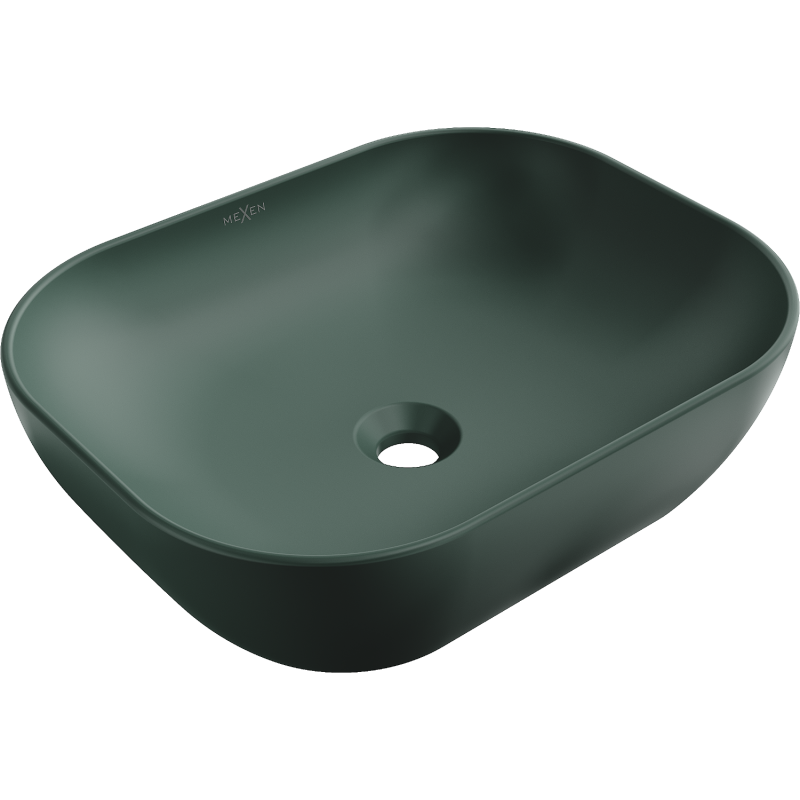 Mexen Rosa lavabo da appoggio 50 x 40 cm, verde scuro opaco - 21095047