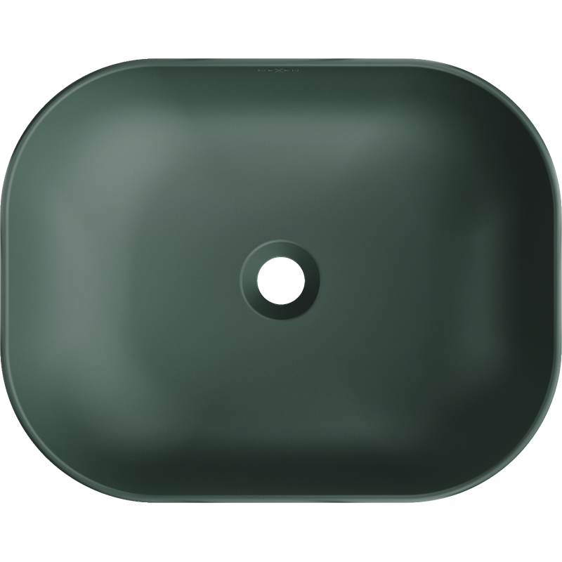 Mexen Rosa pöytätasolle asennettava pesuallas 50 x 40 cm, tummanvihreä matta - 21095047