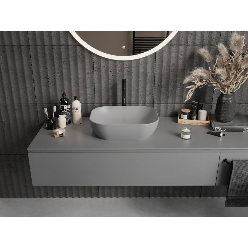 Mexen Rosa Lavabo da Appoggio 50 x 40 cm Grigio Chiaro Opaco - 21095061