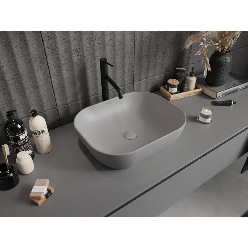 Mexen Rosa lavabo sobre encimera 50 x 40 cm gris claro mate - 21095061