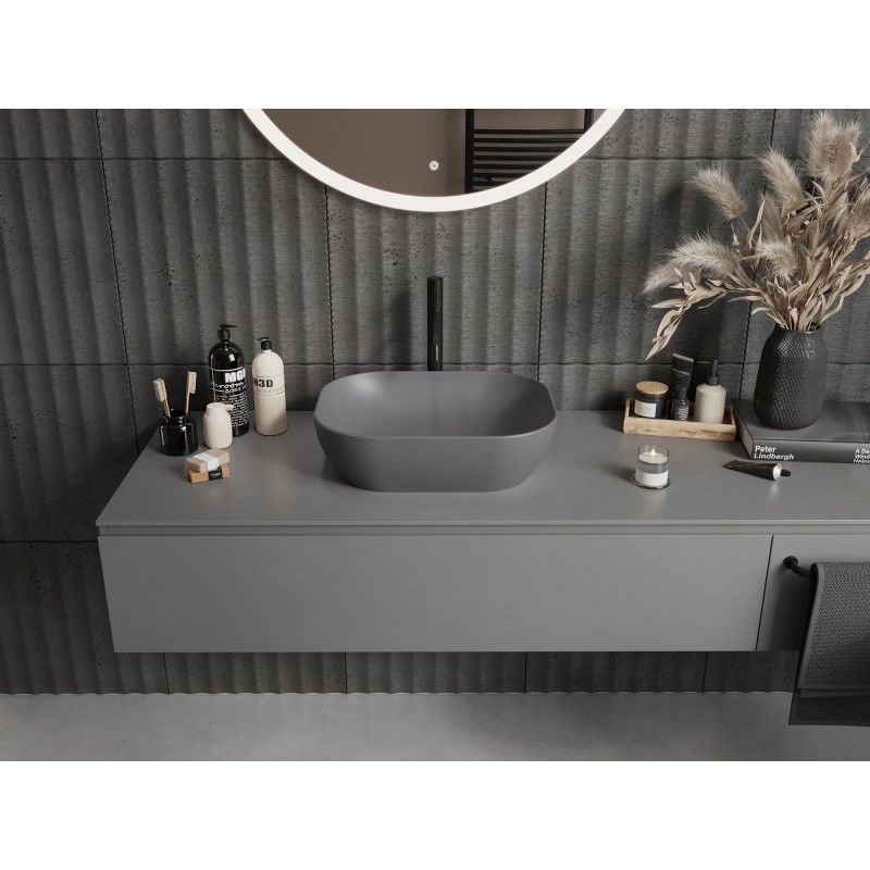 Mexen Rosa nadpultni umivalnik 50 x 40 cm, temno siva mat - 21095071