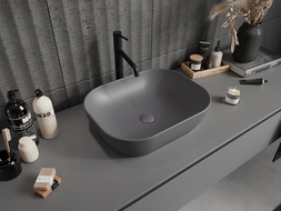 Mexen Rosa lavabo à poser 50 x 40 cm, gris foncé mat - 21095071