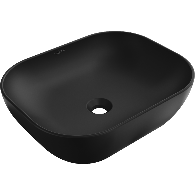 Mexen Rosa lavabo da appoggio 50 x 40 cm, nero opaco - 21095085